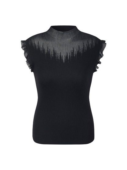 Ruffle Cuff Women Knit Tank Top
