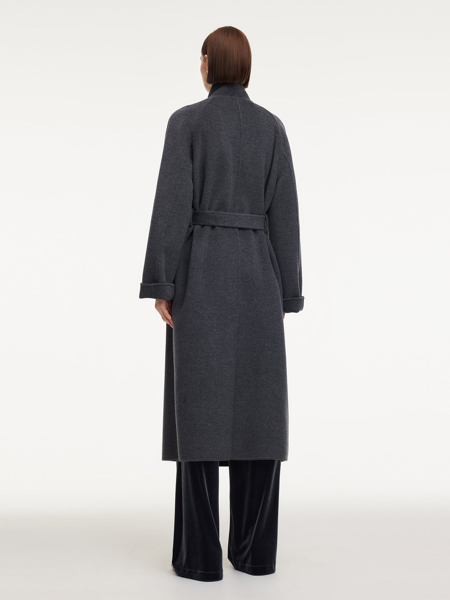 100% Wool Double-Faced Unisex Self-Tie Belt Overcoat