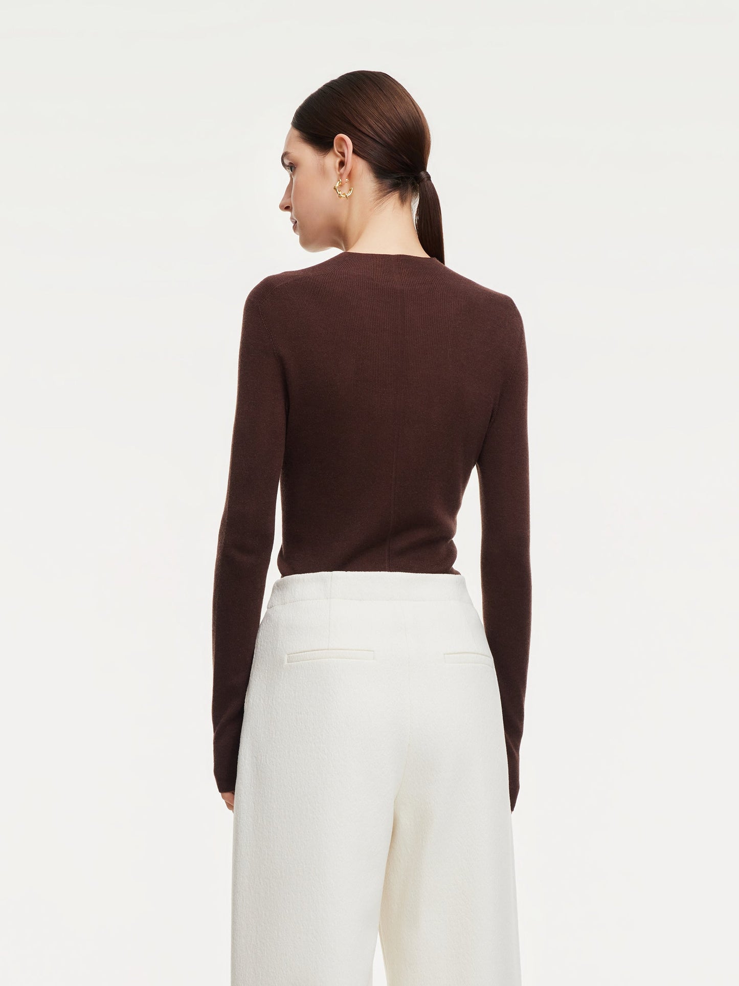 Cashmere Mulberry Silk Tencel Blend Women Knit Top
