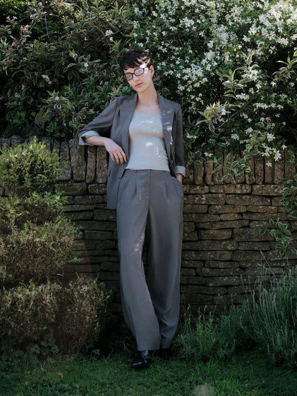Triacetate Blend Women Straight Leg Pants