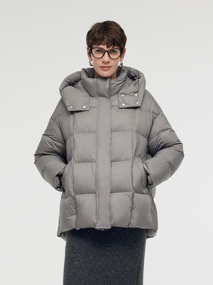 Loose Fit Hooded Goose Down Jacket