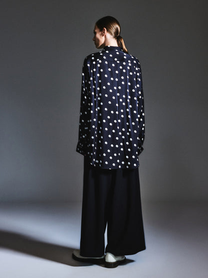 22MM Mulberry Silk Polka Dots H-Line Unisex Shirt