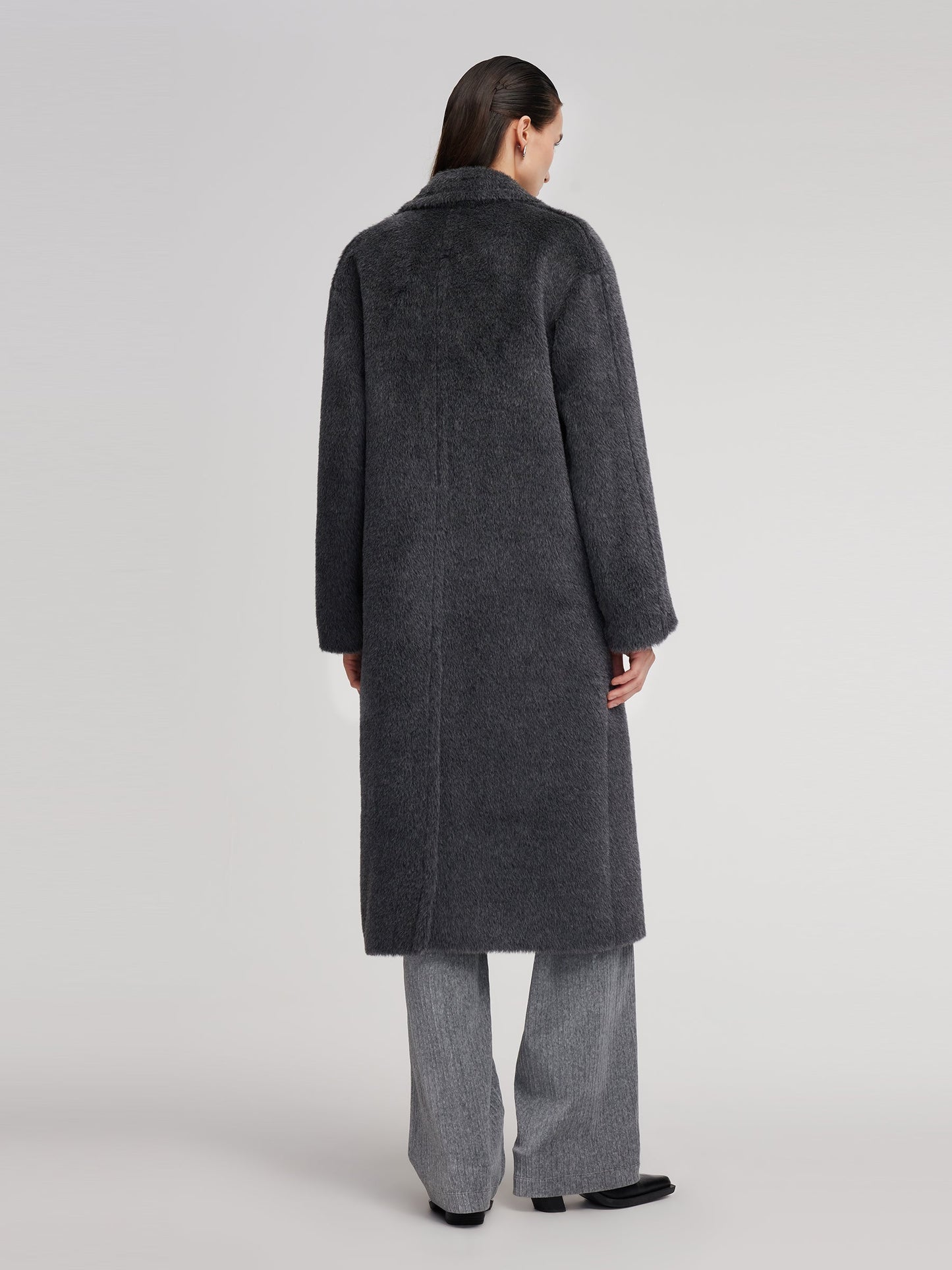 Brushed Alpaca Wool Blend Unisex Overcoat