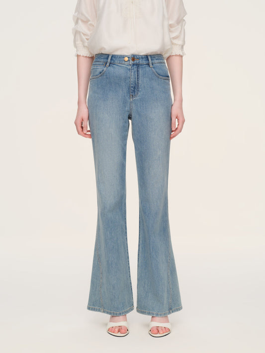 Cotton Denim Stretch Women Flared Jeans