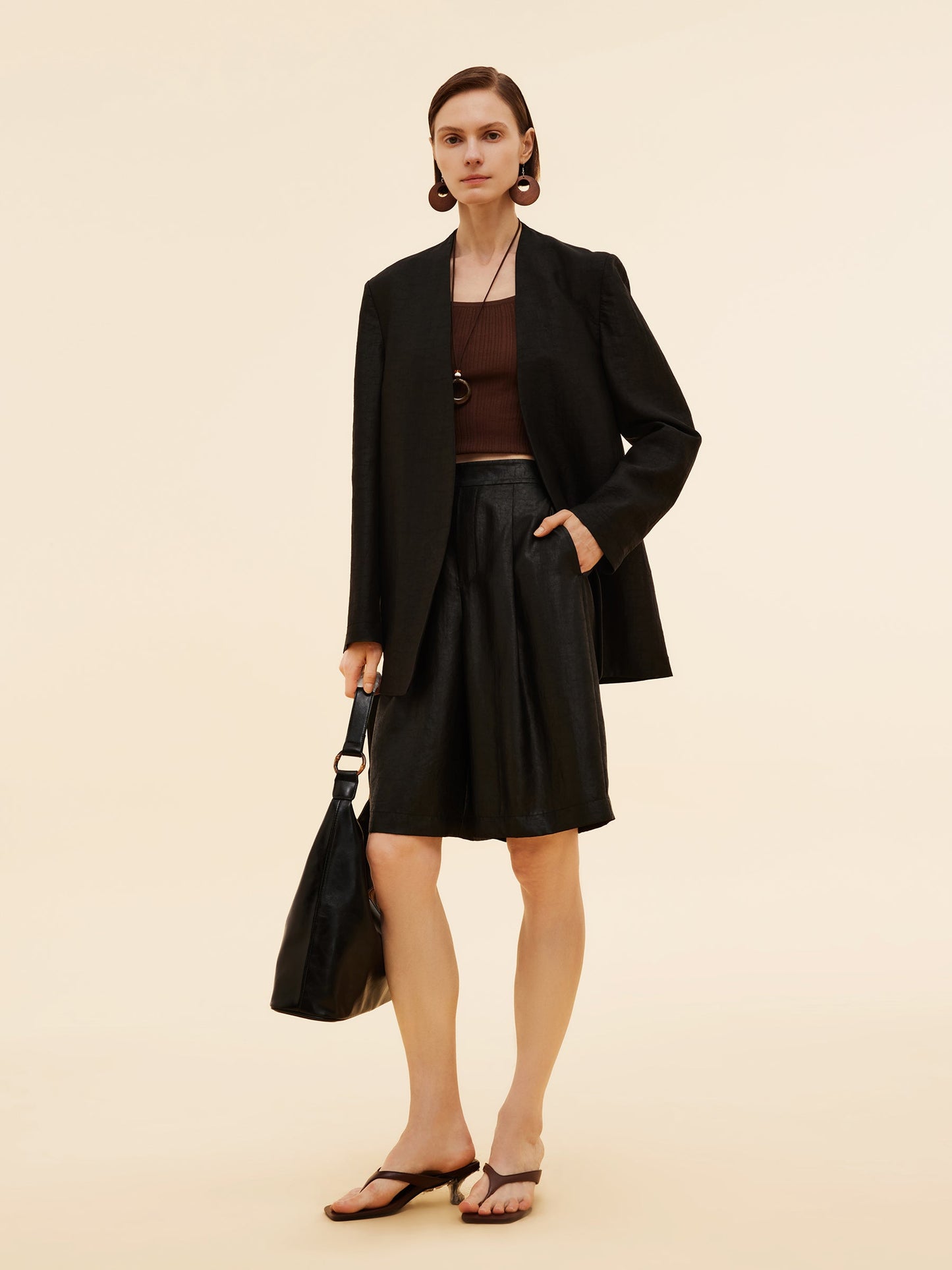 22MM Xiang Yun Silk Unisex Collarless Blazer