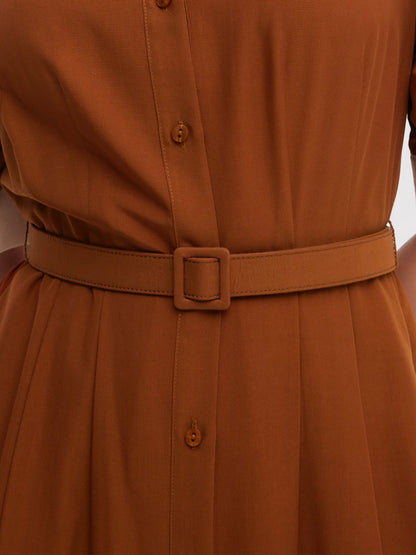 Tencel Acetate Blend Color Block Women Midi Dress