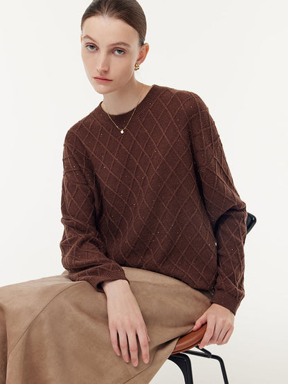 Wool Blend Sequins Women Sweater