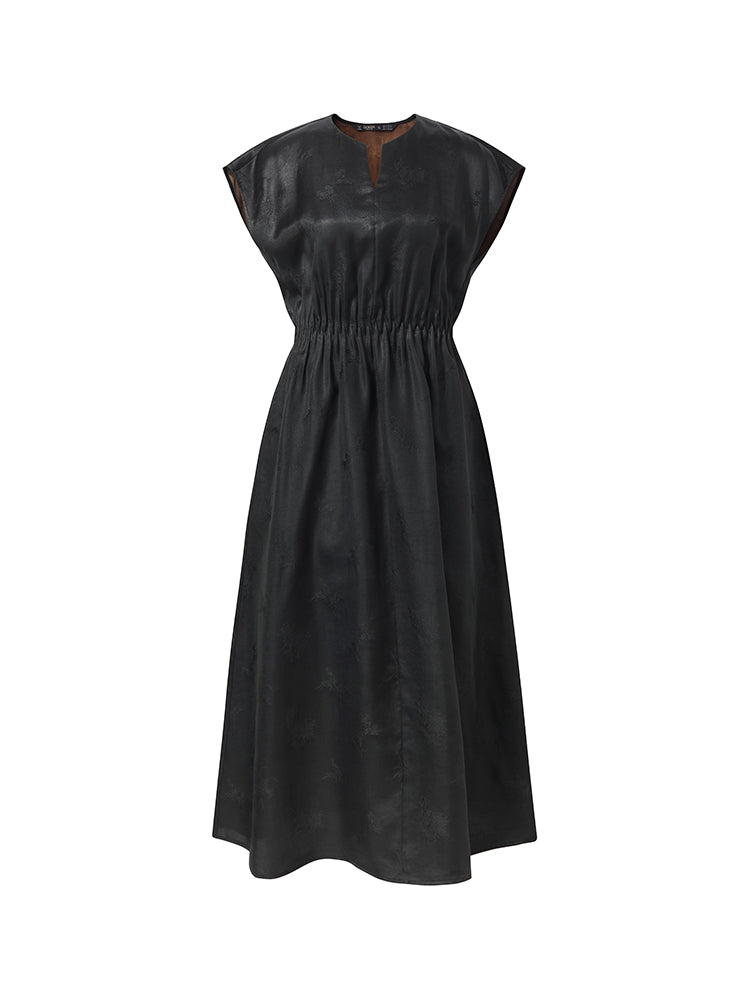 19MM Xiang Yun Silk Cap Sleeve Women Midi Dress