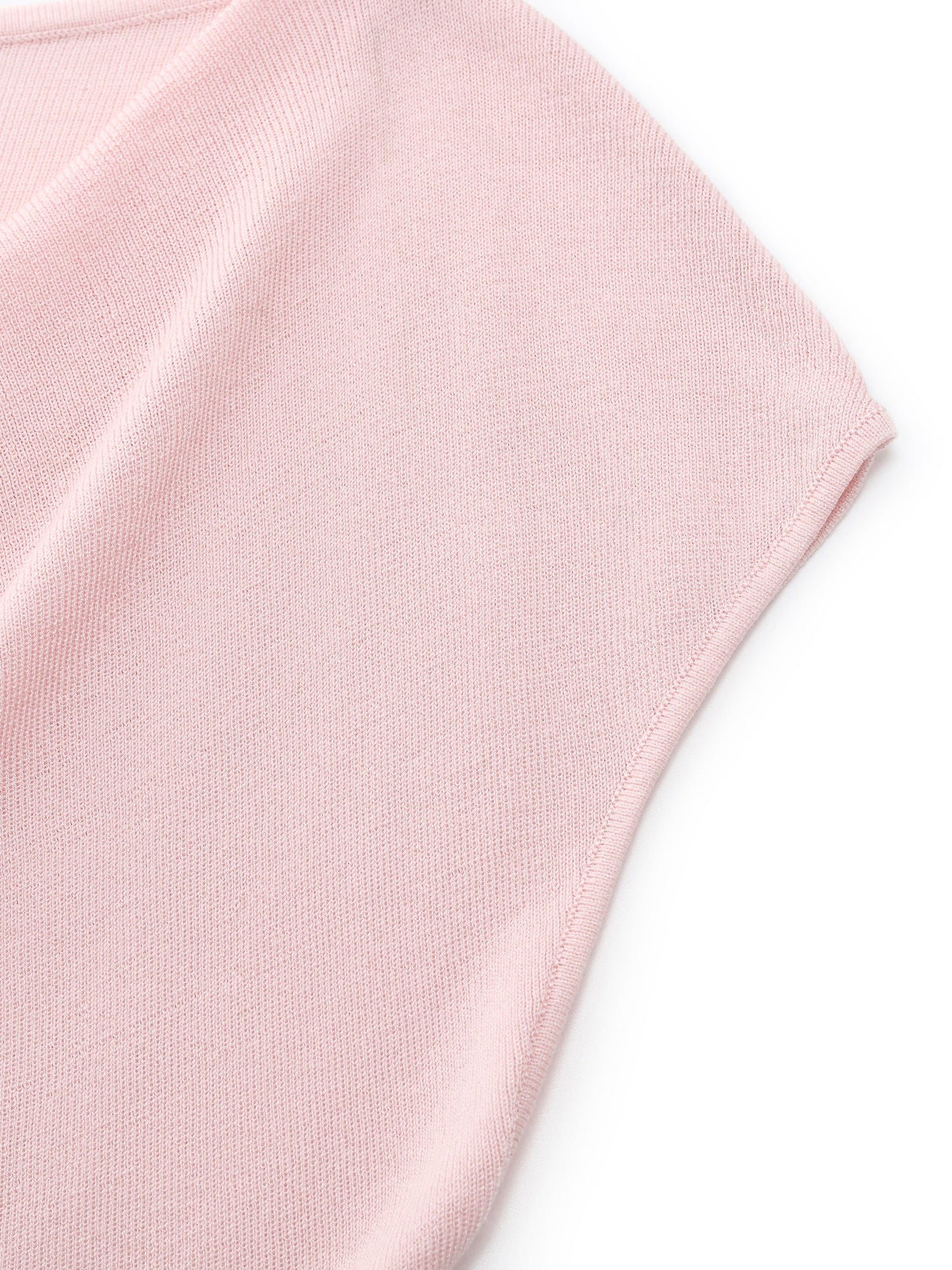 Tencel Mulberry Silk Cowl Neck Women Cap Sleeve Knit Top