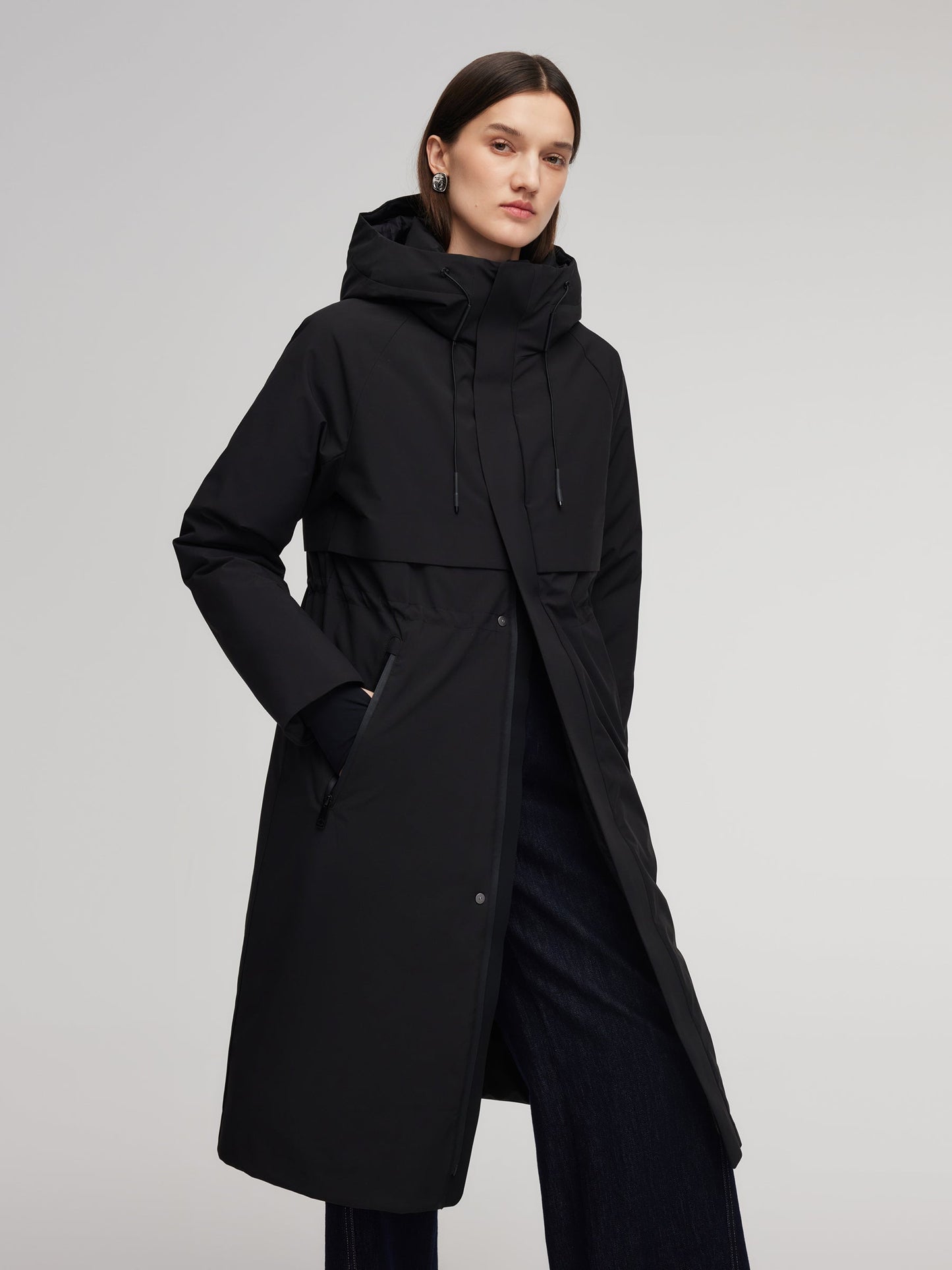 Hooded Unisex Goose Down Trench Coat