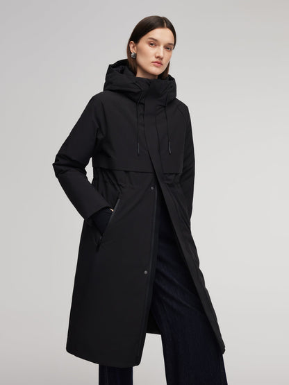 Hooded Unisex Goose Down Trench Coat