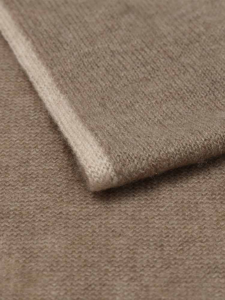 Contrast Trim Asymmectrical Cashmere Scarf