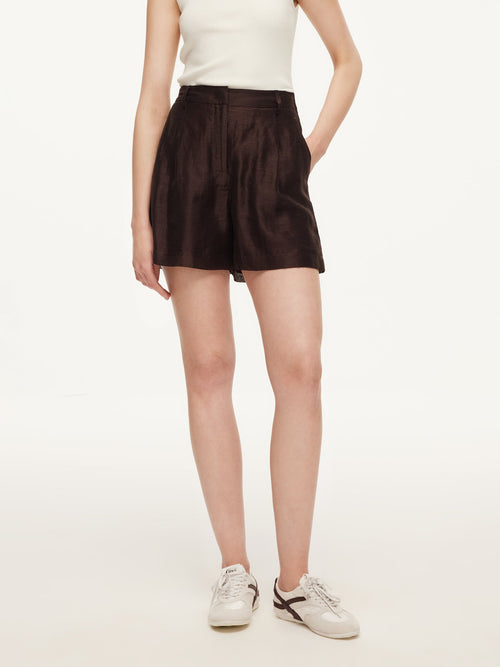 Tencel Linen Blend Women A-Line Shorts