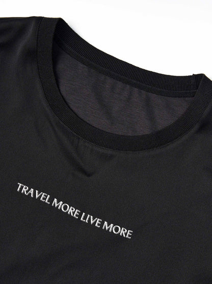 22MM Mulberry Silk Tencel Blend Women Letter Print T-Shirt