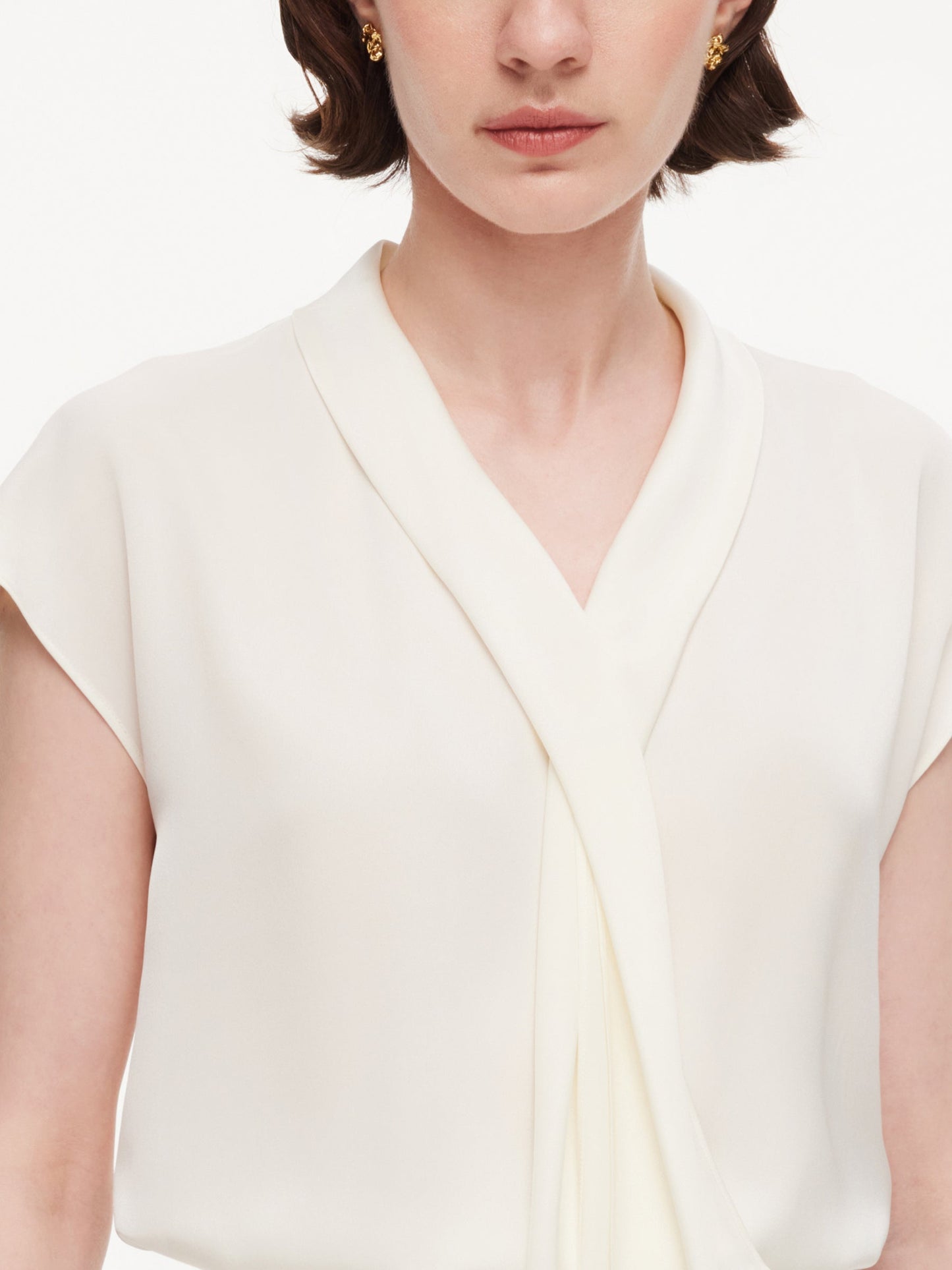 22MM Mulberry Silk Tie Neck Women Blouse