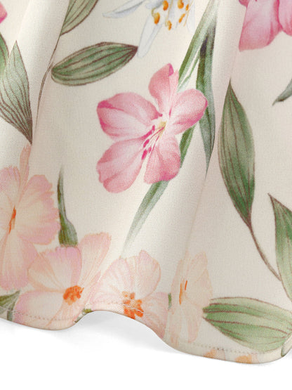 19MM Mulberry Silk Floral Print Women Maxi Dress With Ribbon