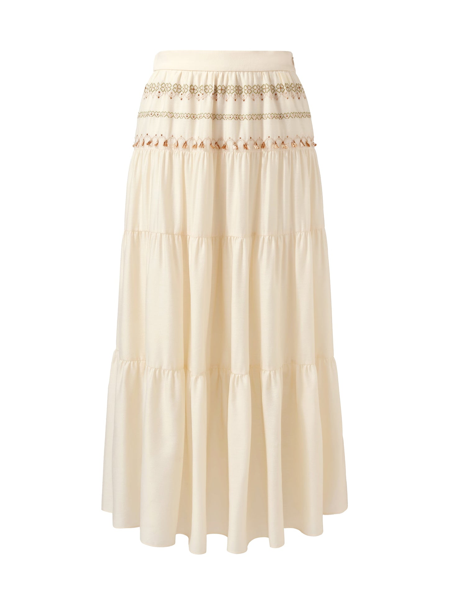 Acetate Blend Women Embroidered Skirt