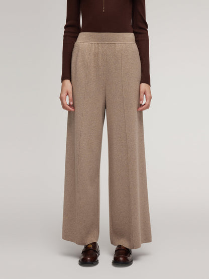 Cashmere Wool Blend Straight Wide Leg Women Pants