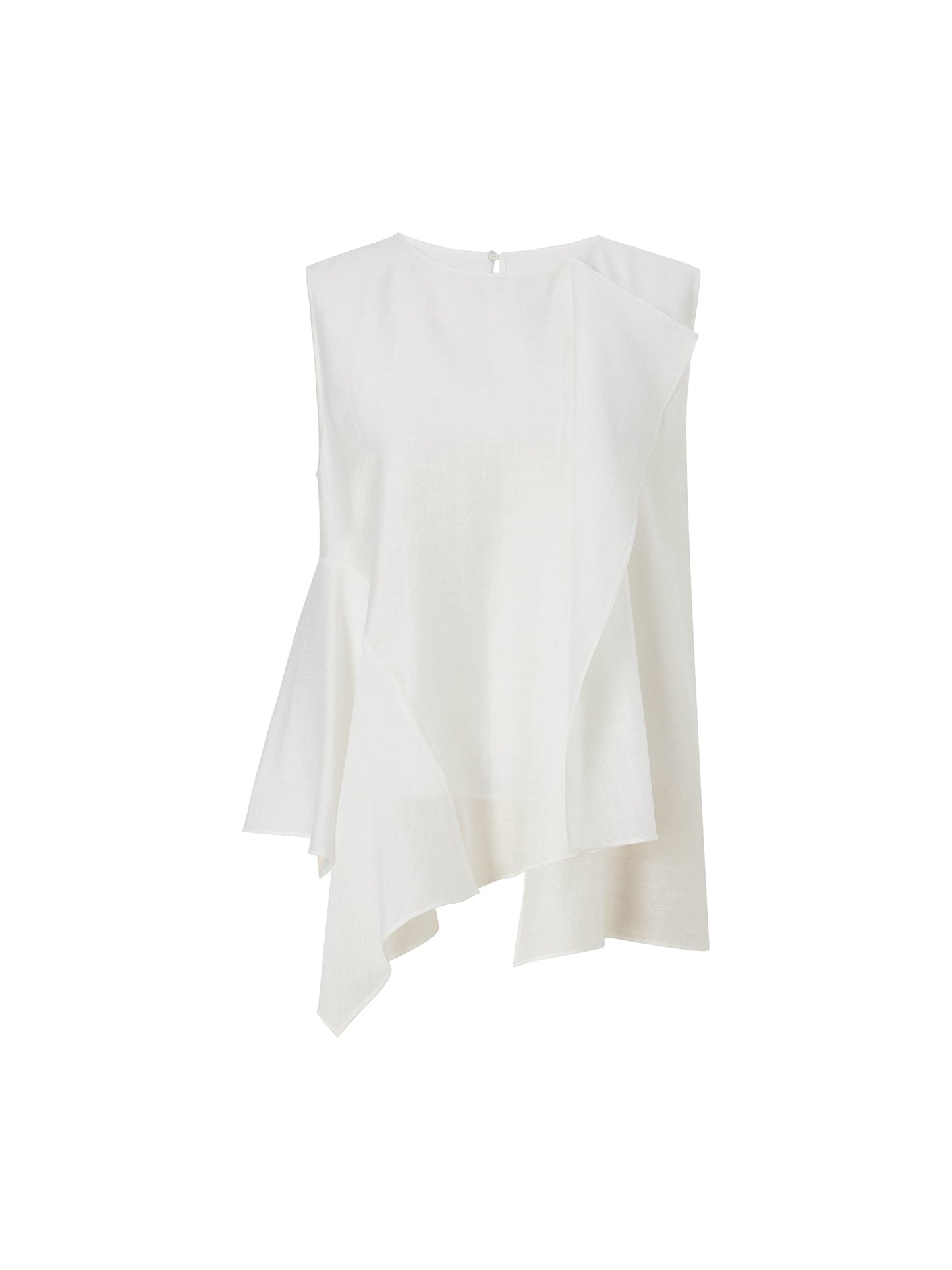 Lyocell Acetate Blend Ruffle-Detail Women Tank Top