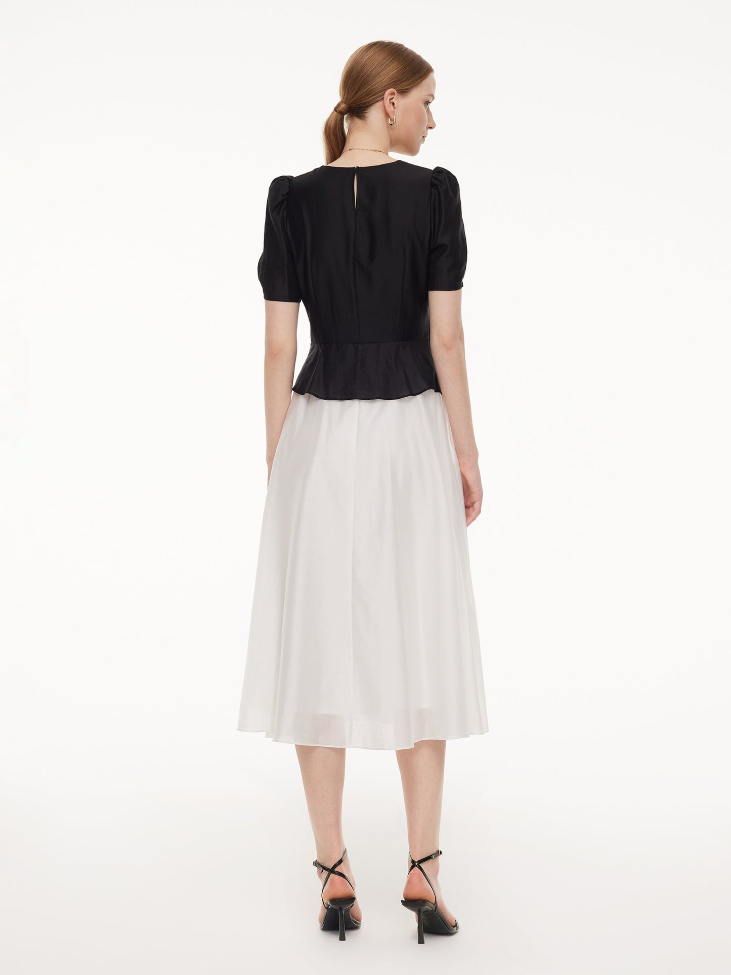 Tencel Blend Color Block Women Patchwork Maxi Dress
