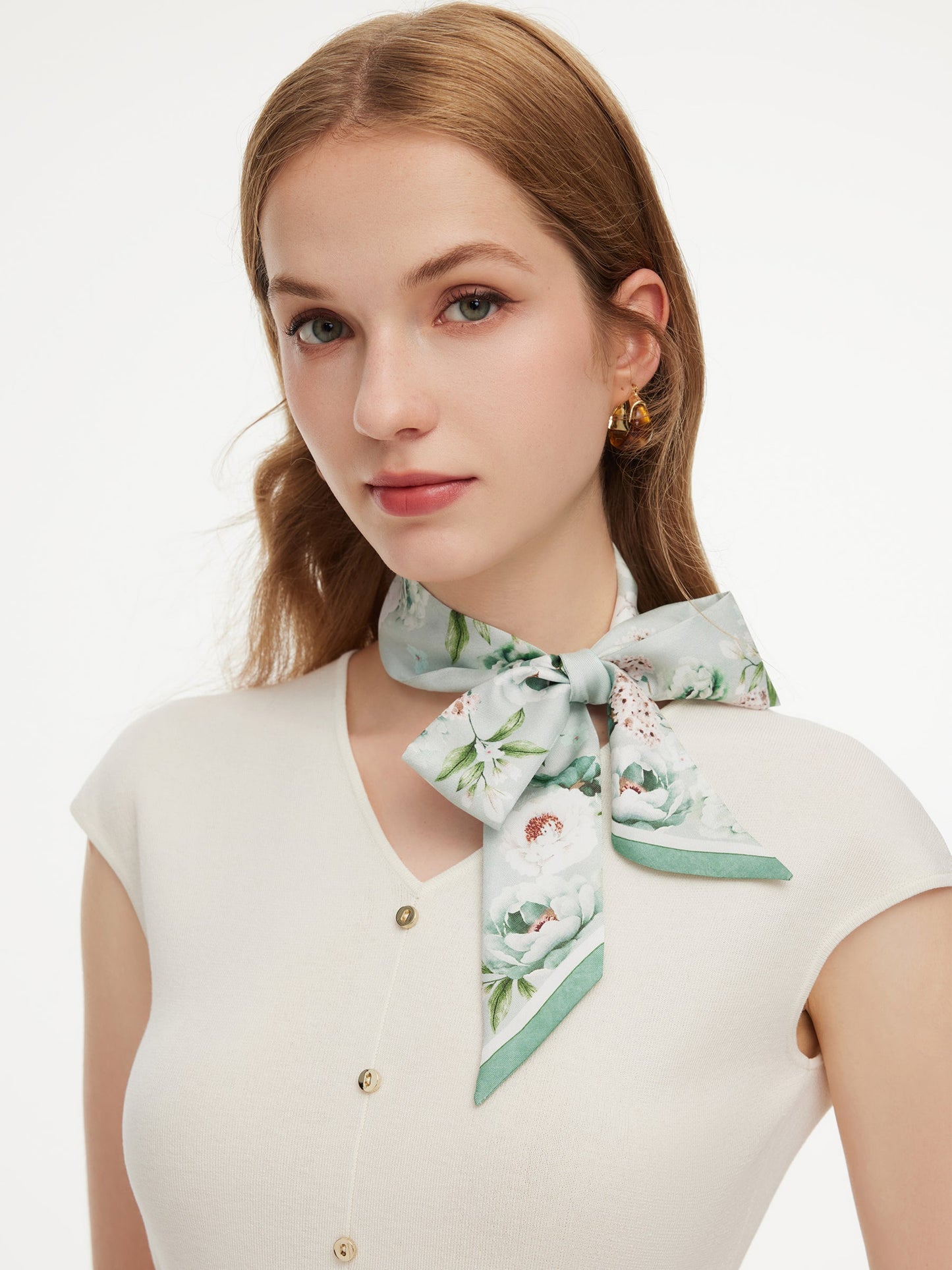14MM Mulberry Silk Floral Print Women Scarf