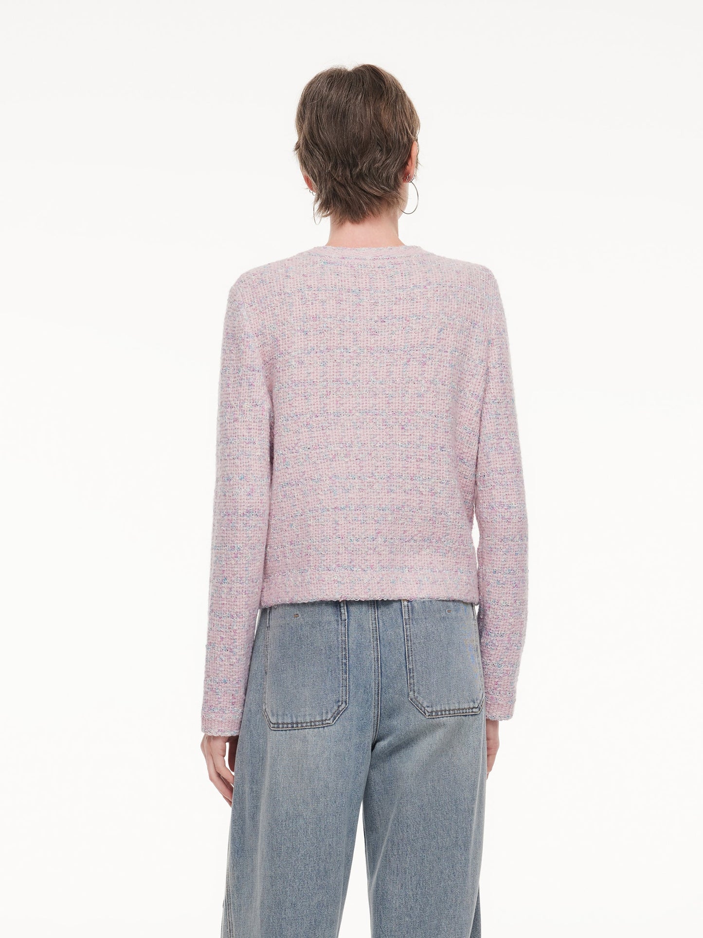 Wool Blend Jacquard Women Cardigan
