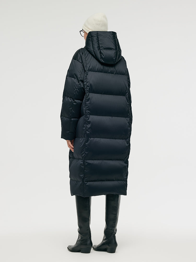 Unisex Hooded Long Goose Down Coat