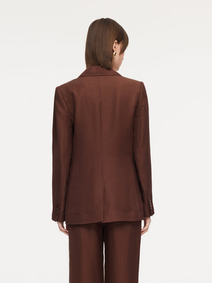 Tencel Acetate Linen Blend Women Blazer