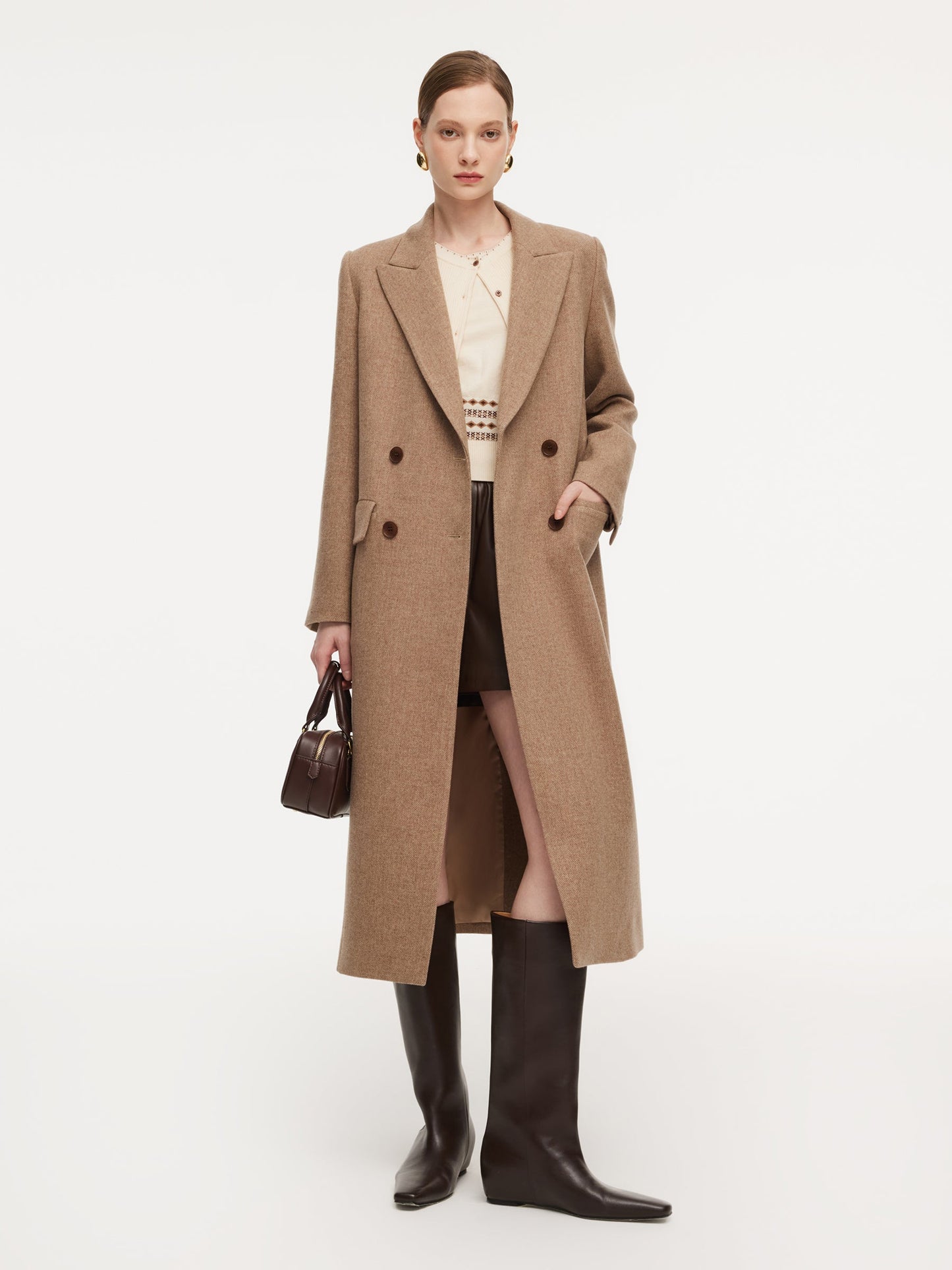 Washable Wool Cashmere Blend Women Overcoat