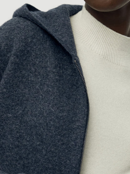 100% Brushed Wool Zip-Up Unisex Hoodie