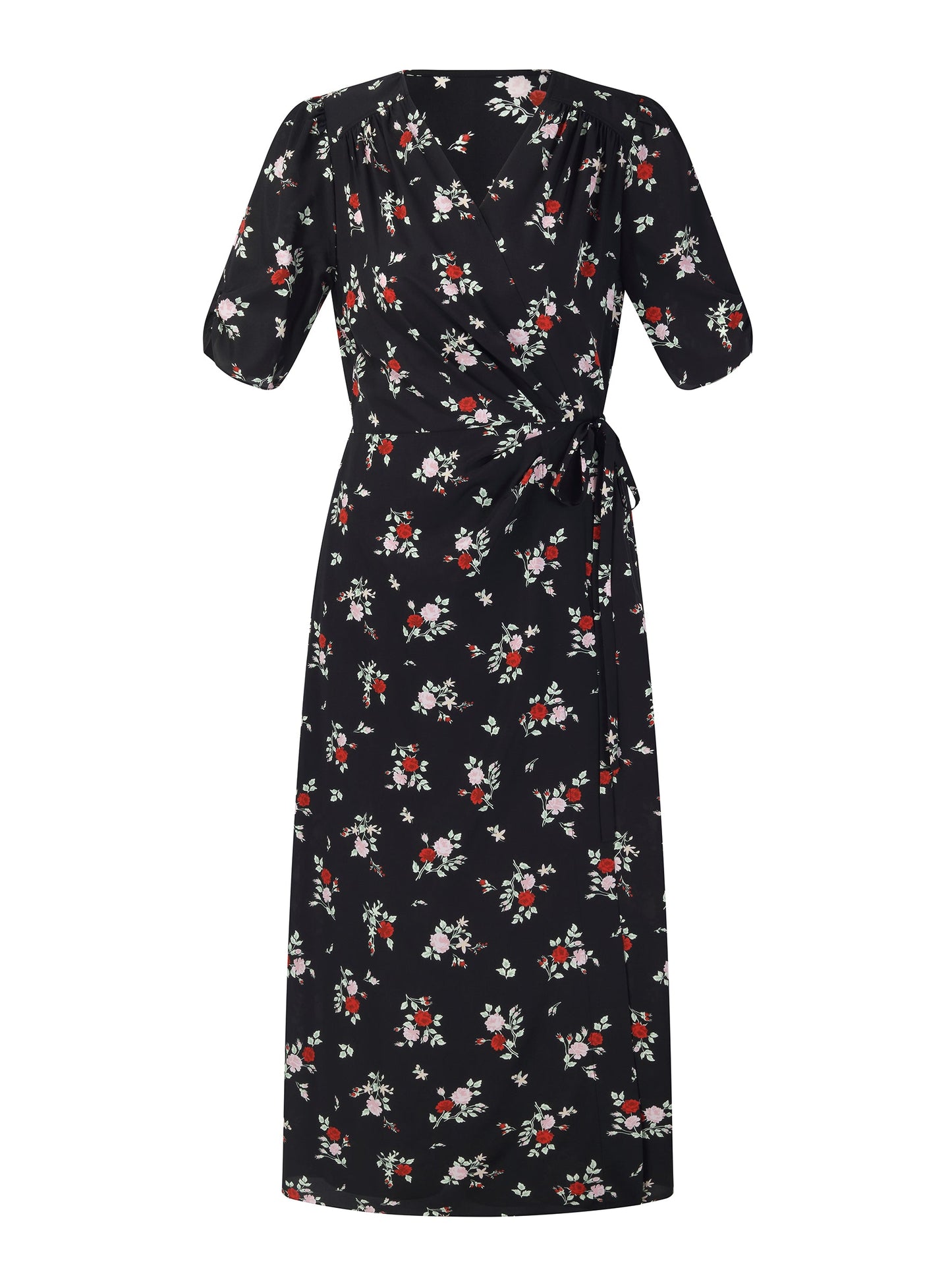 16MM Mulberry Silk Floral Print Women Maxi Wrap Dress