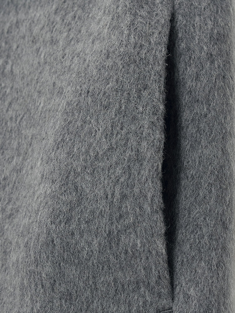 Alpaca Wool Belted Women Overcoat