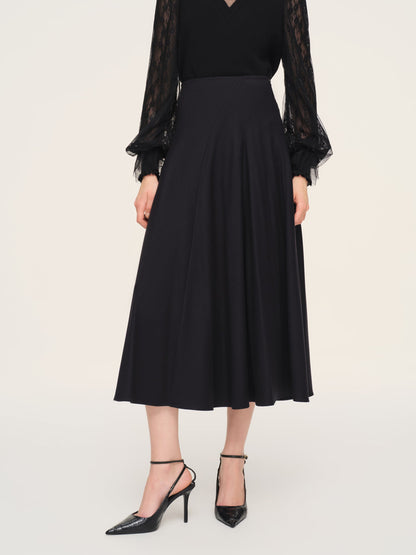 Cashmere Wool Blend Stretch Women Skirt