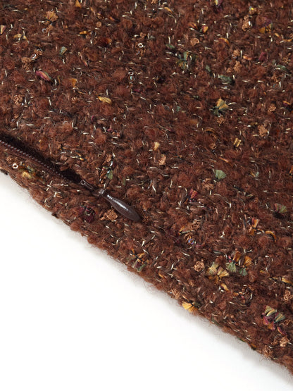 [Preview] Wool Blend Tweed Sequins Women A-Line Skirt
