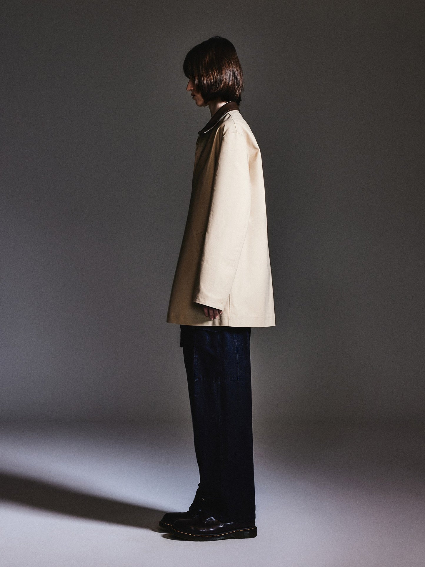 Loose Fit H-Line Zip-Up Unisex Mid-length Jacket