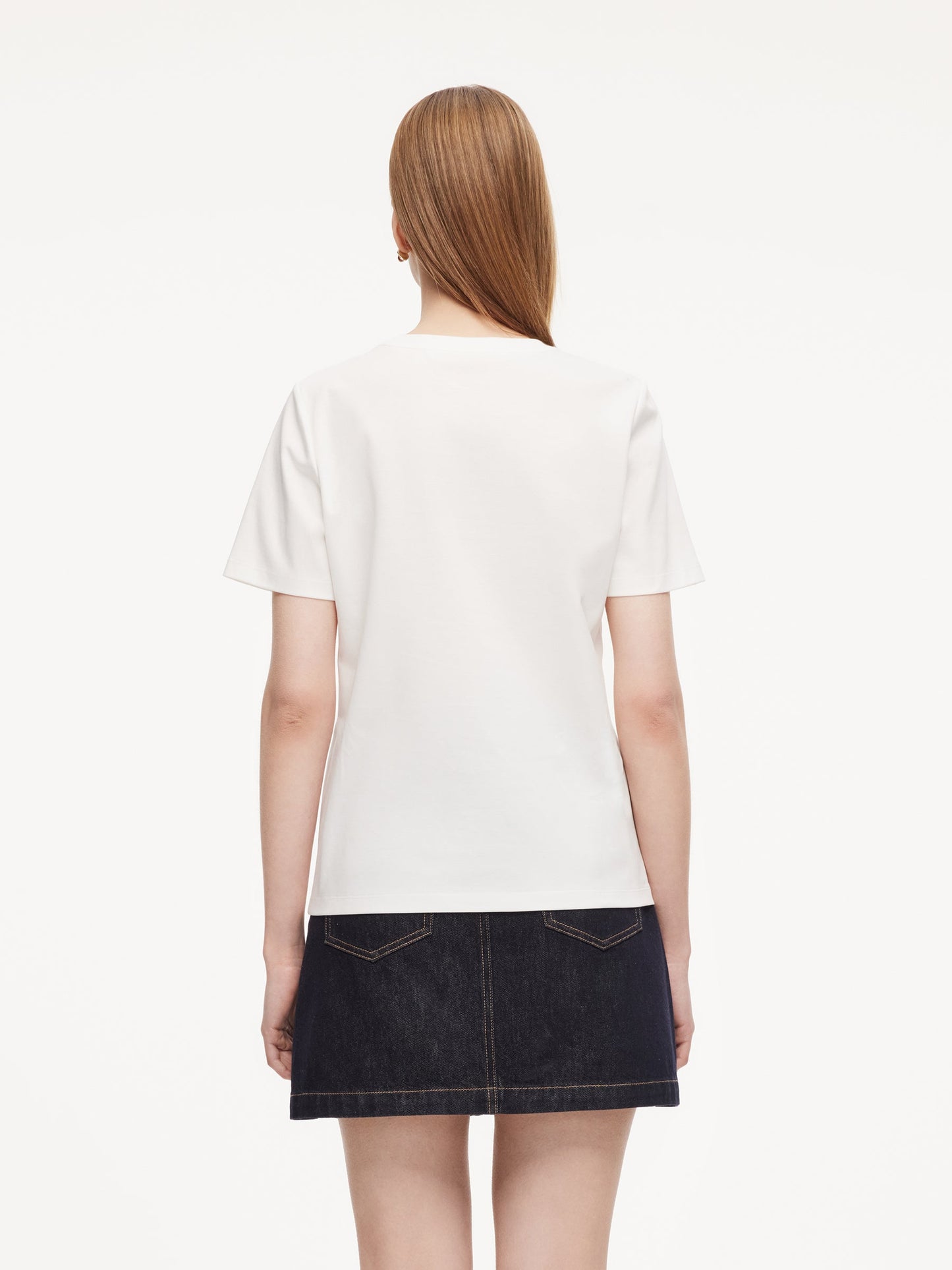 100% Cotton Beaded Letter Women T-Shirt