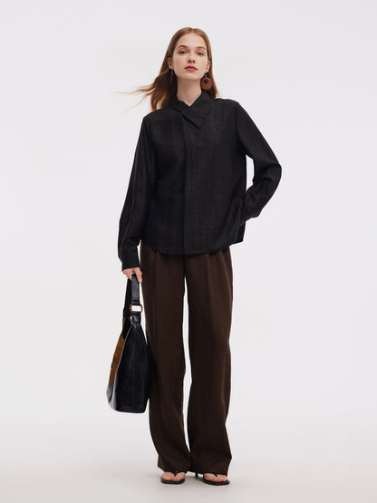 18MM Xiang Yun Silk Cross Front Collar Women Blouse