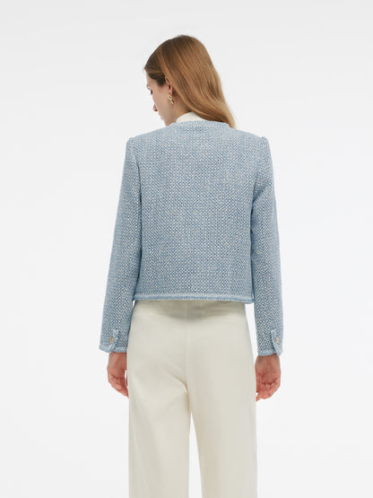 Single-Breasted Round Neck Women Jacket