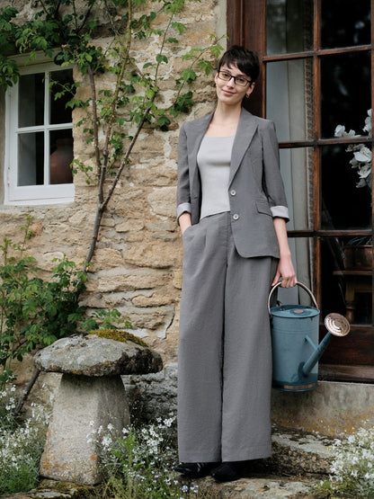 Triacetate Blend Women Straight Leg Pants
