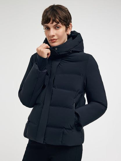Drawstring Hooded Goose Down Jacket
