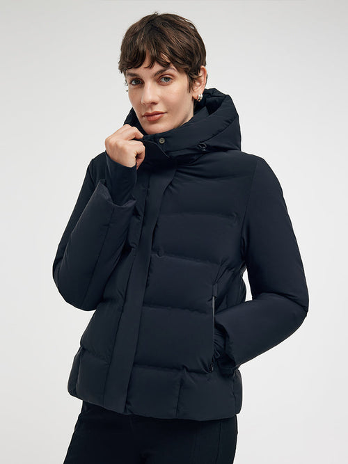 Drawstring Hooded Goose Down Jacket