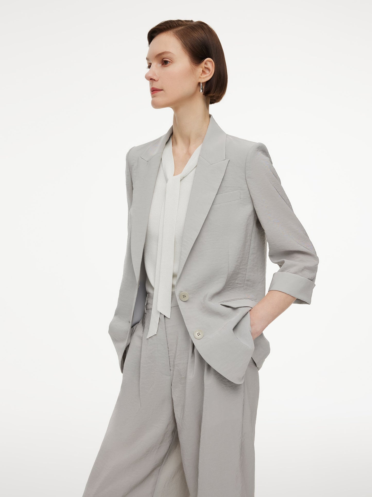 Triacetate Blend H-Line Women Blazer