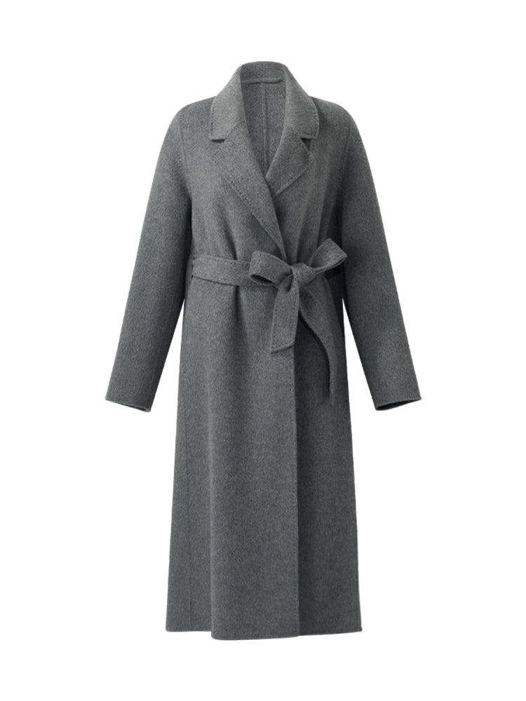Alpaca Wool Belted Women Overcoat
