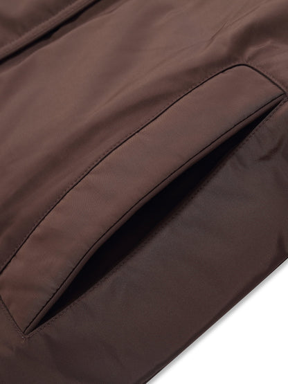 Quilted Hooded Goose Down Wrap Overcoat