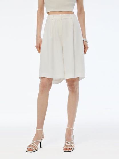 100% Acetate Women Knee Length Shorts