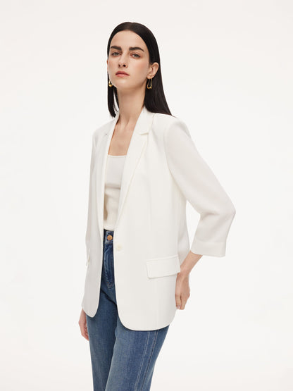 Acetate Blend Slim Fit Women Blazer