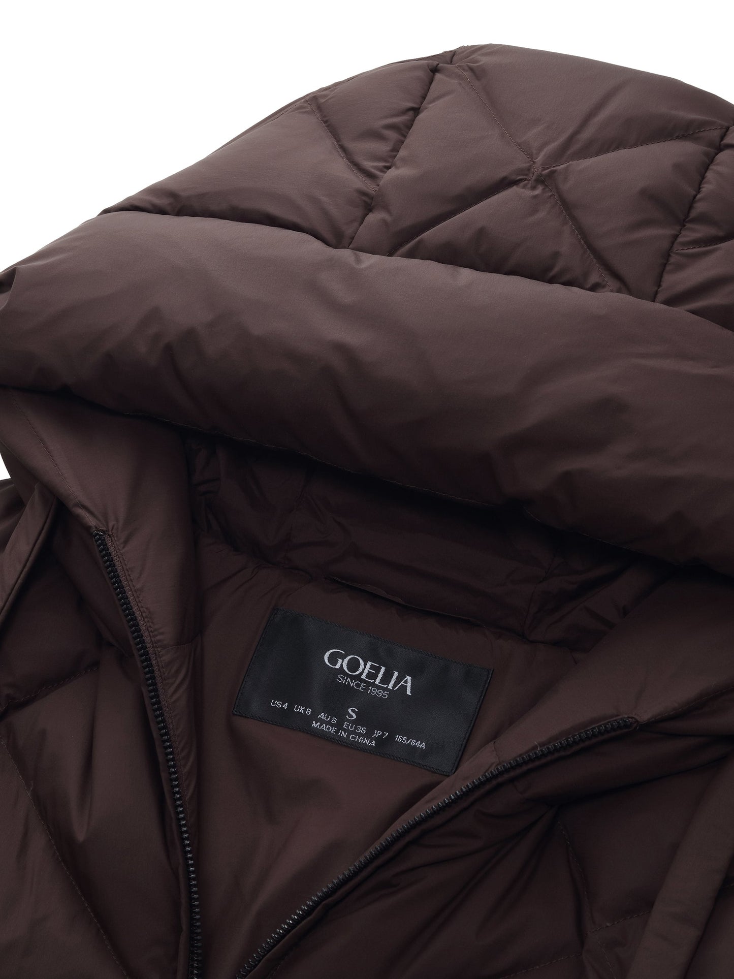 Diamond Quilted Hooded Unisex Long Goose Down Coat