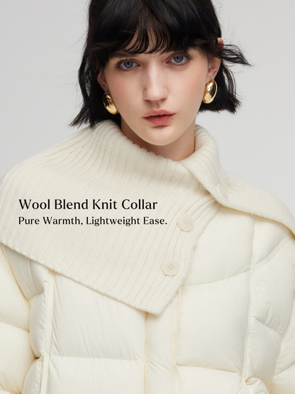 Cocoon Knitted Convertible Collar Goose Down Jacket