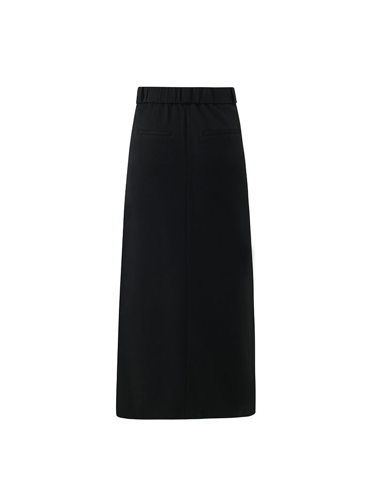 Straight Fitting Slit Half Skirt