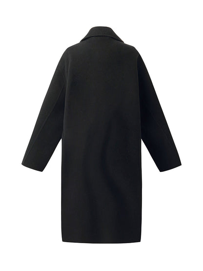 Wool Cashmere Double-Faced Unisex Mid-Length Coat